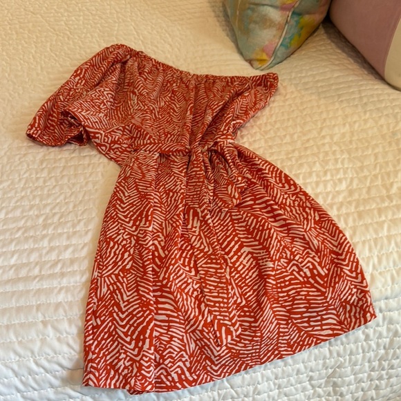 Orange Off-Shoulder Dress - Picture 1 of 3
